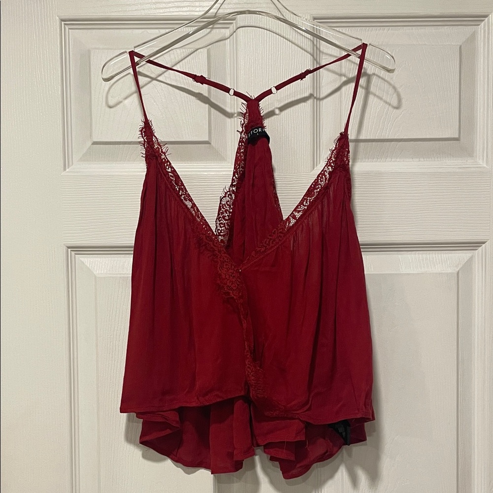Storia Red Lace Trim Camisole